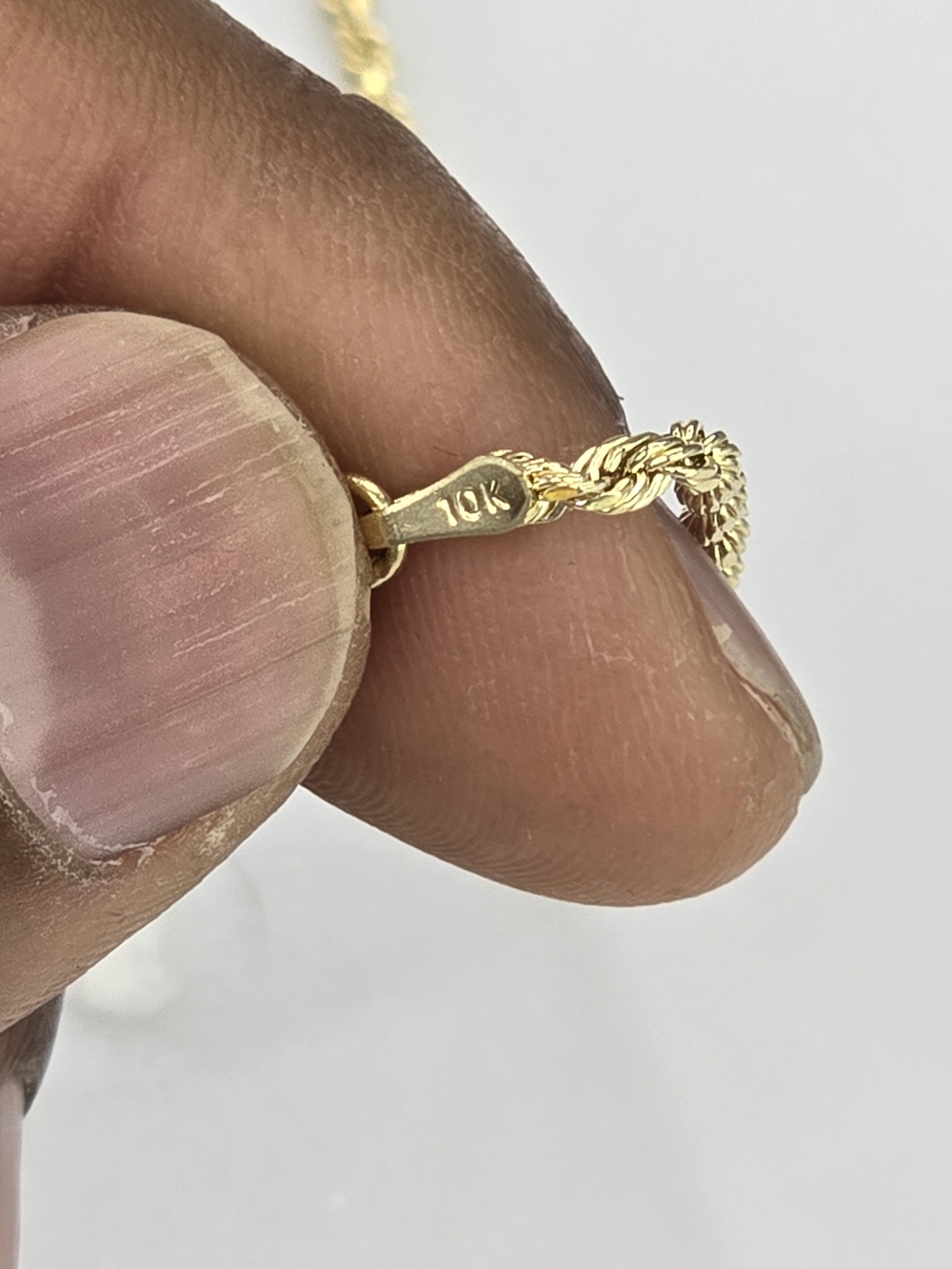 10k Real Gold Rope Chain 2.3mm 18 Inches - Picture 8 of 9